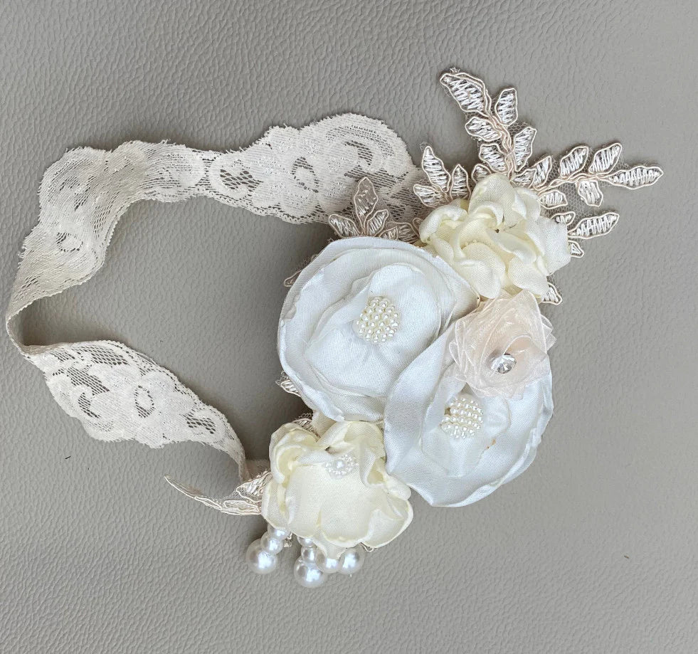 Ivory Lace Floral Headband