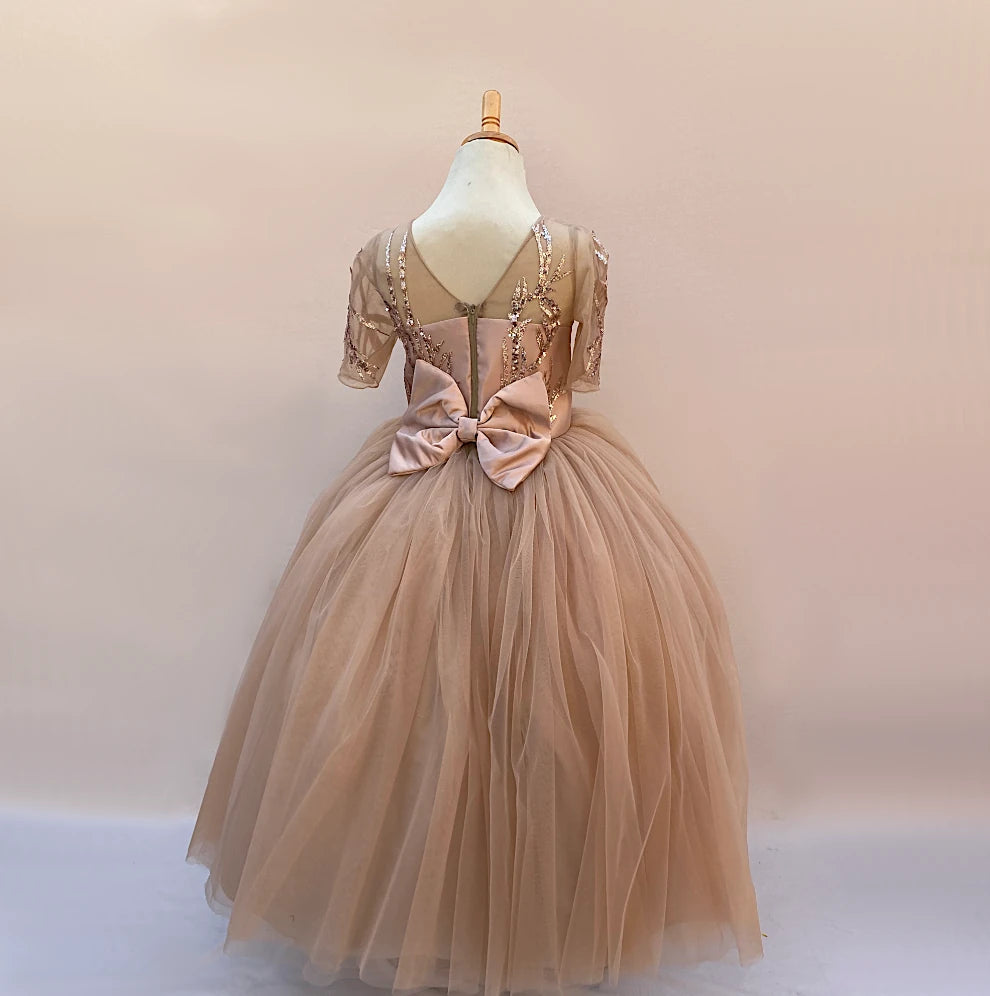 Dahlia Rose Gold Shimmer Dress