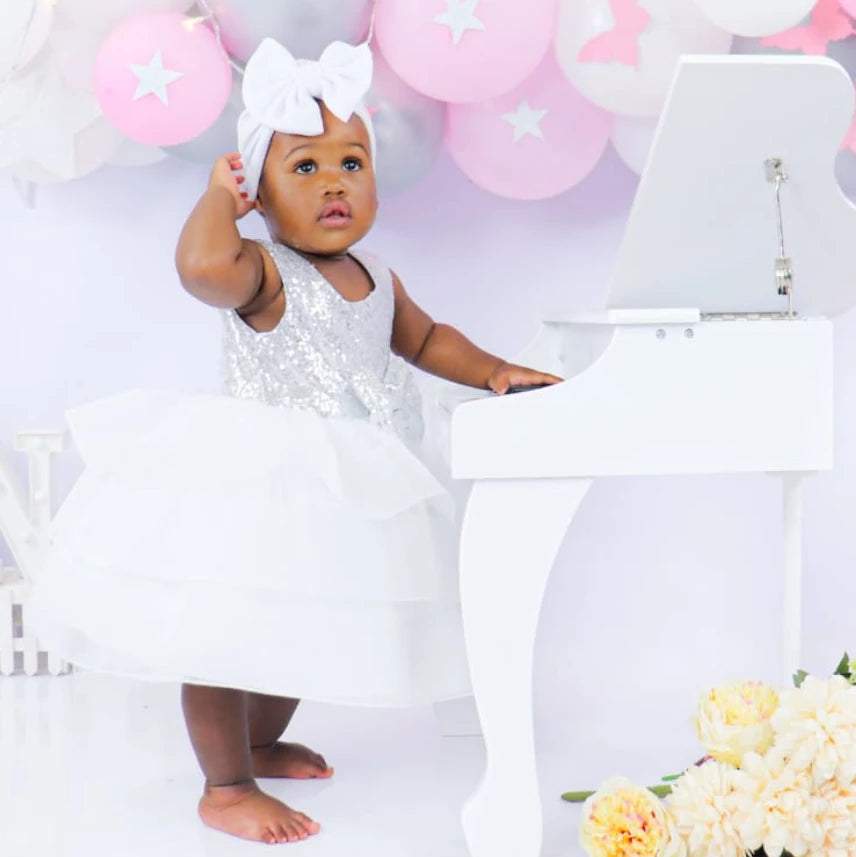 Macy Silver Sequin Tutu Dress