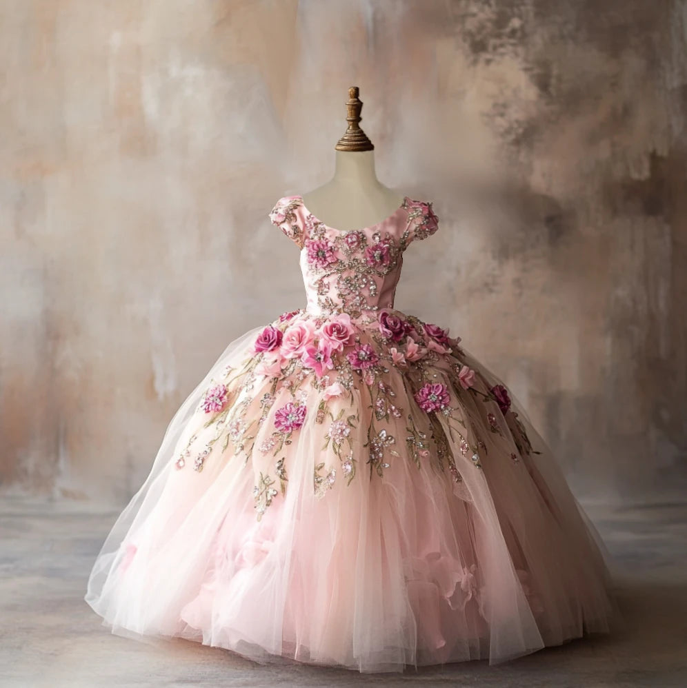 Maya Pink Floral Ball Gown