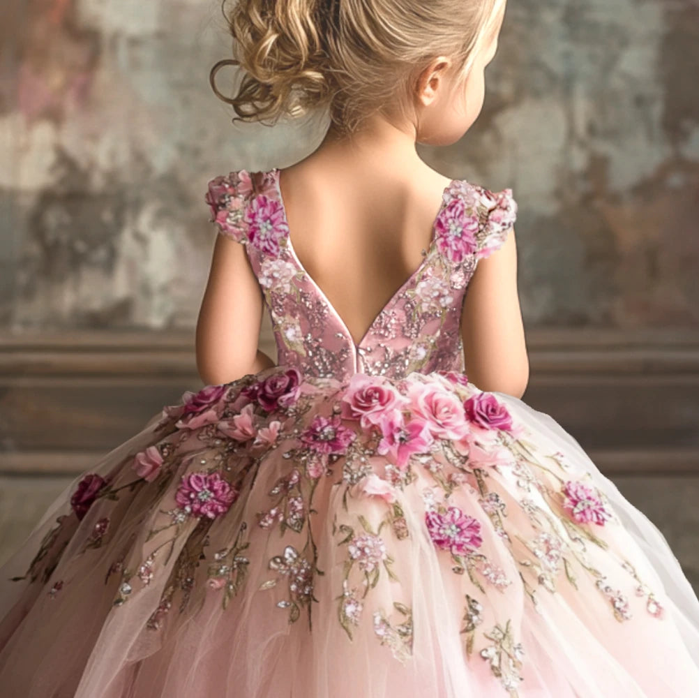 Maya Pink Floral Ball Gown