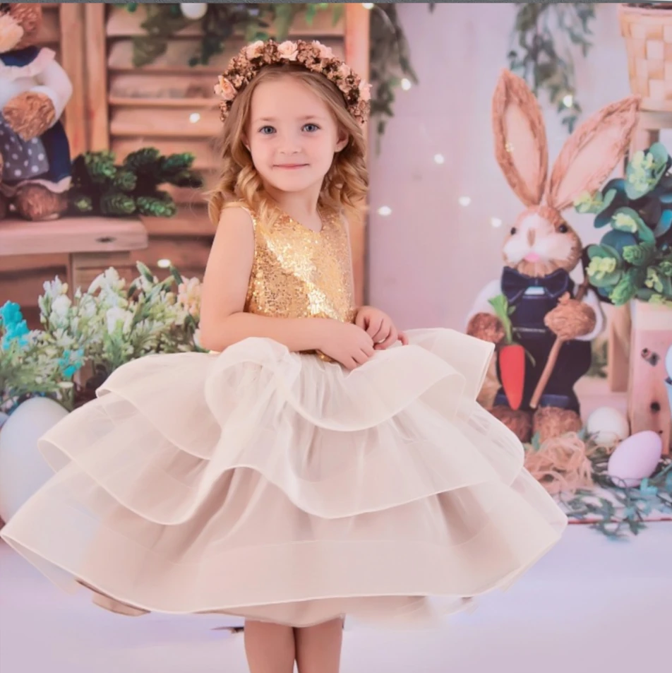 Charlotte Ivory And Gold Sequin Puffy Tutu