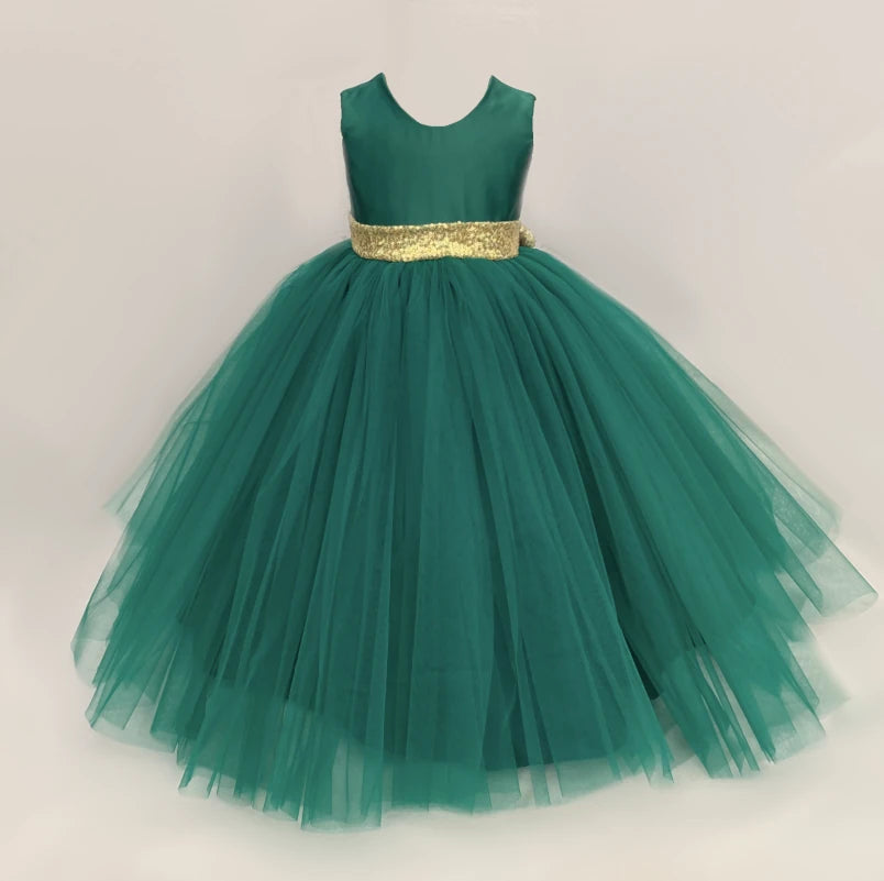 Luna forest green ball gown