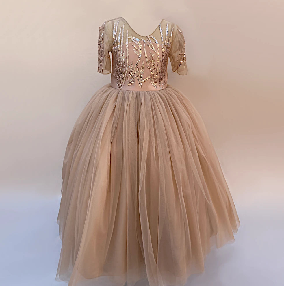 Dahlia Rose Gold Shimmer Dress