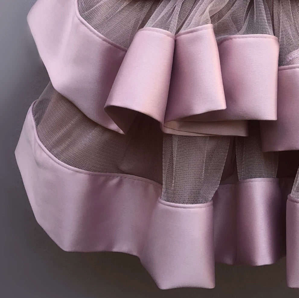 Marcella pink and rose gold dress