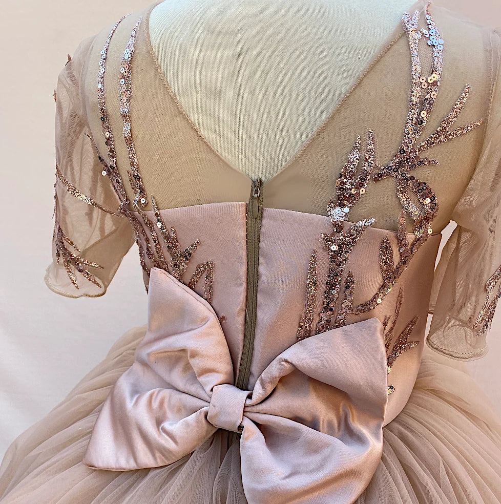 Dahlia Rose Gold Shimmer Dress