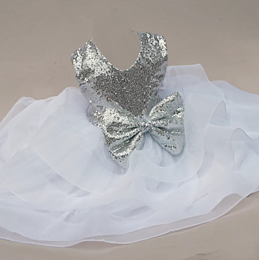 Macy Silver Sequin Tutu Dress