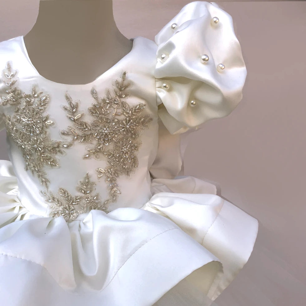 Isidora Ivory puffy sleeve dress
