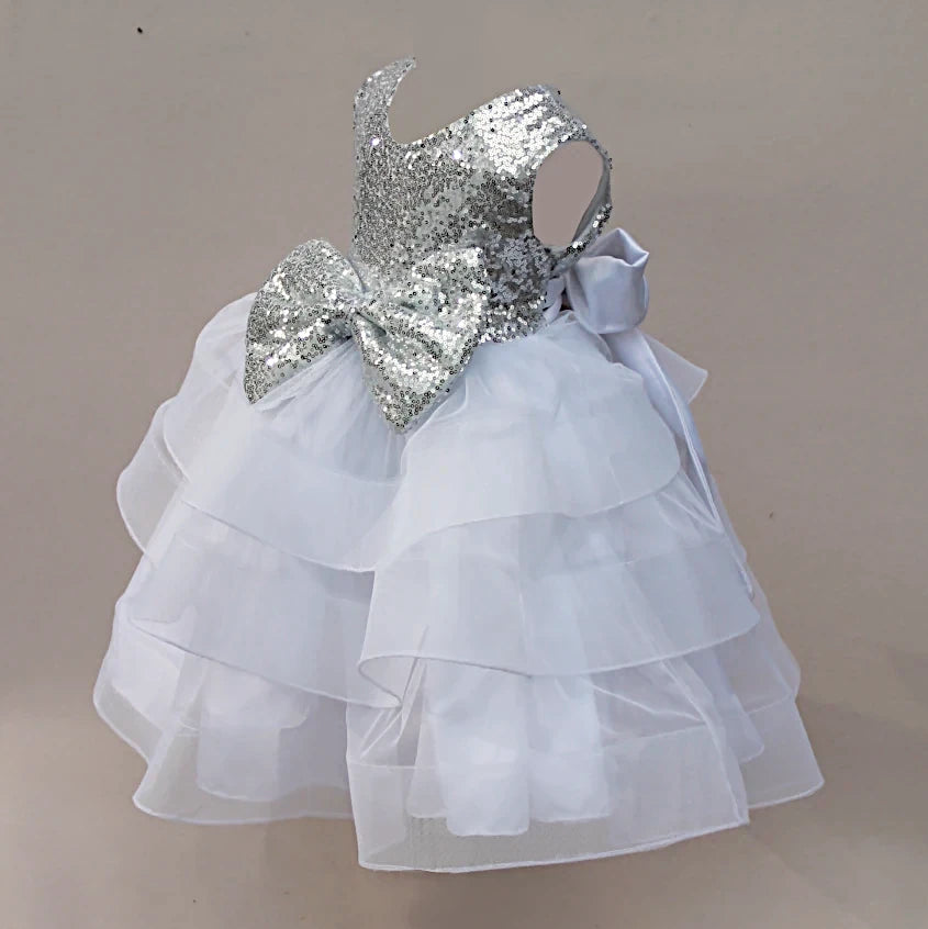 Macy Silver Sequin Tutu Dress