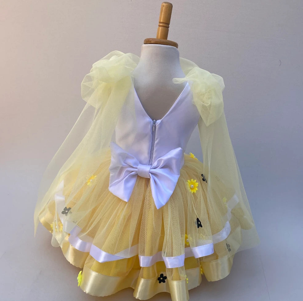 Yellow Daisy First Birthday Dress
