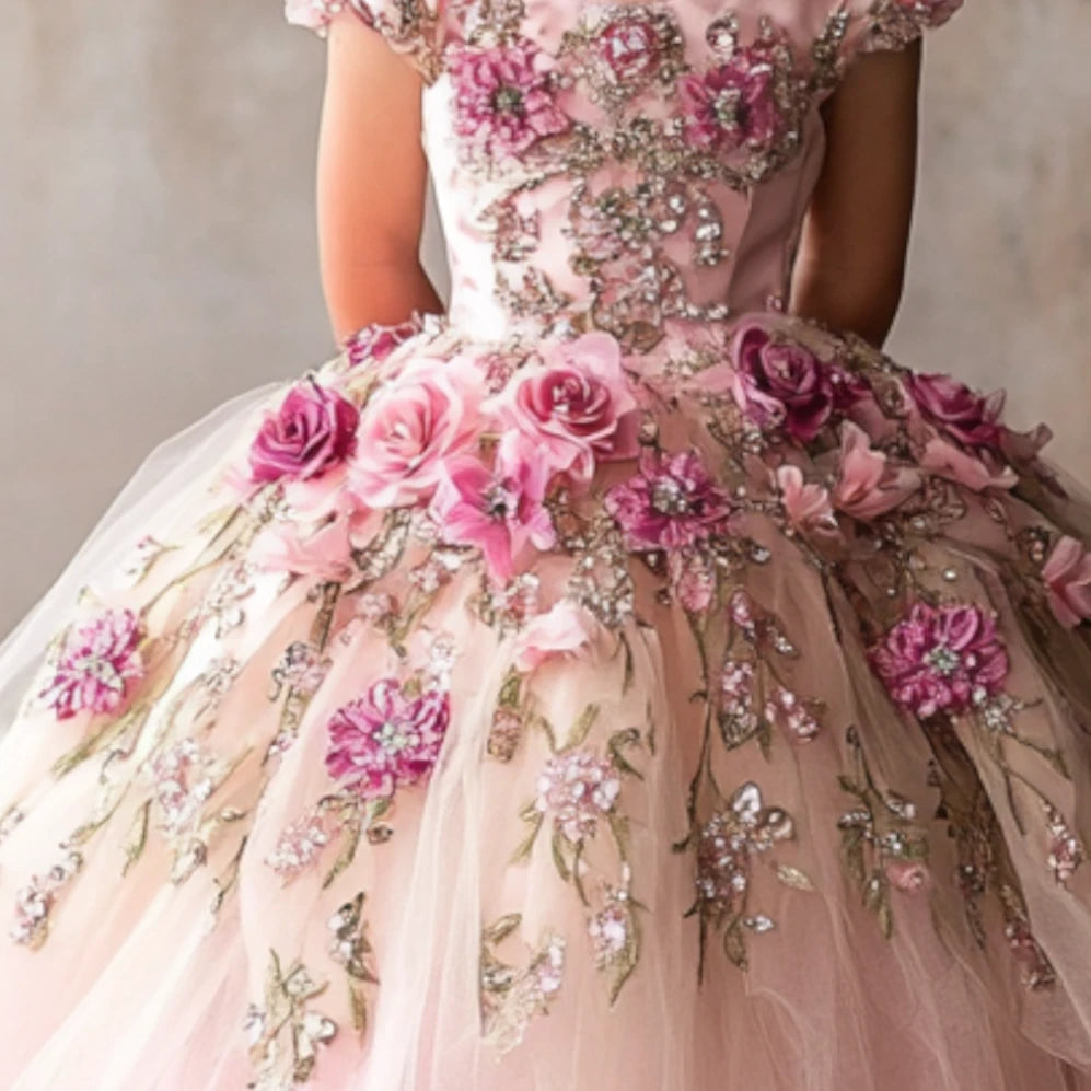 Maya Pink Floral Ball Gown