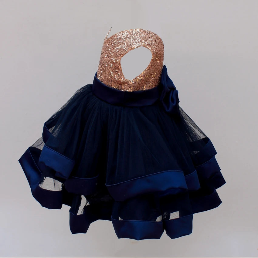 Serenity Navy and Rose Gold Dress