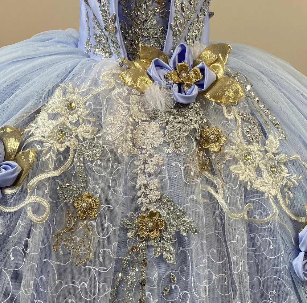 Victoria Light Blue ball Gown Dress