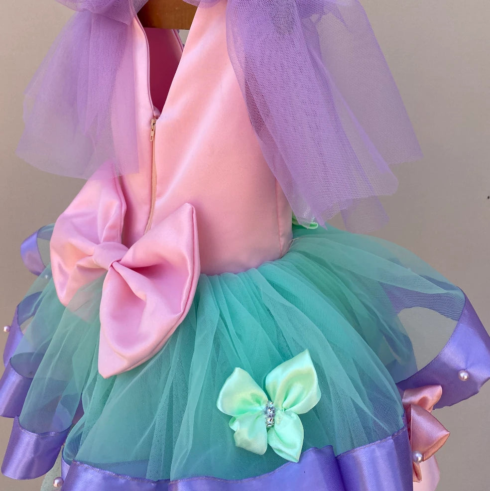 Pastel Butterfly First Birthday Dress