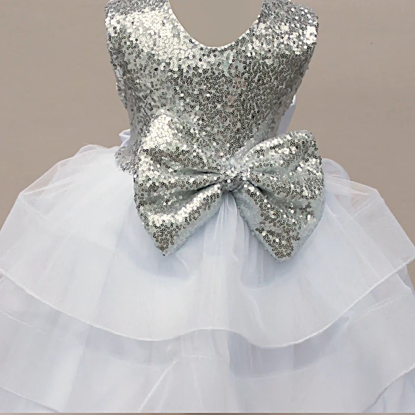 Macy Silver Sequin Tutu Dress