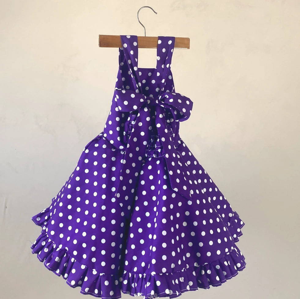 Purple Polka Dot Twirl Dress