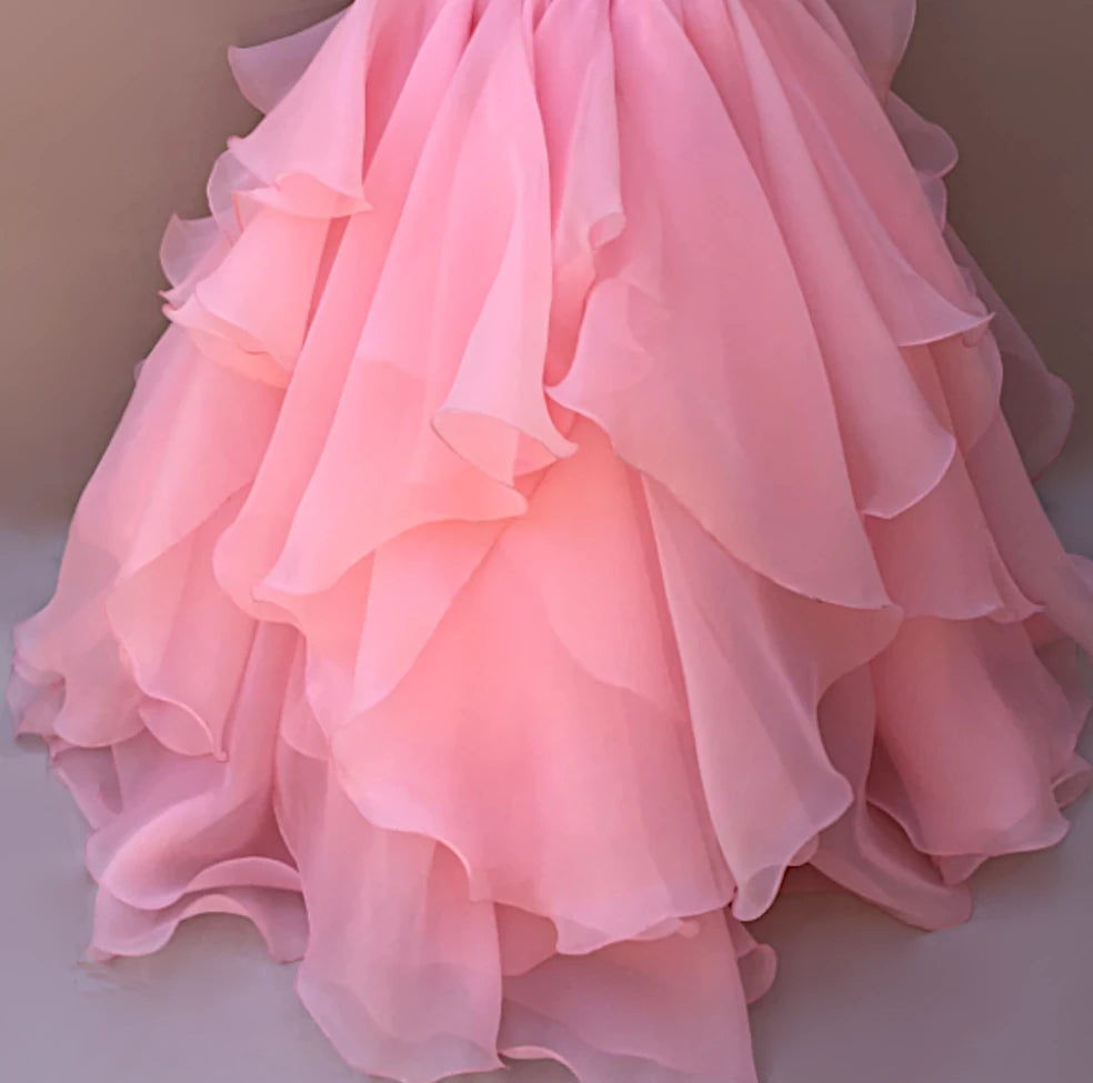 Gia formal layered chiffon gown
