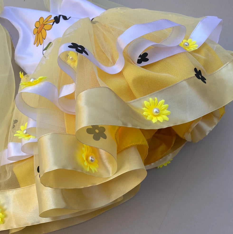 Yellow Daisy First Birthday Dress