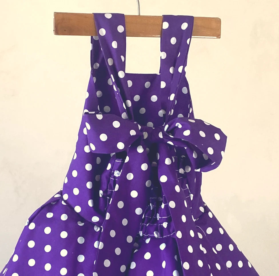 Purple Polka Dot Twirl Dress
