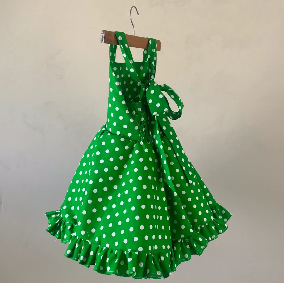 Green Polka Dot Twirl Dress