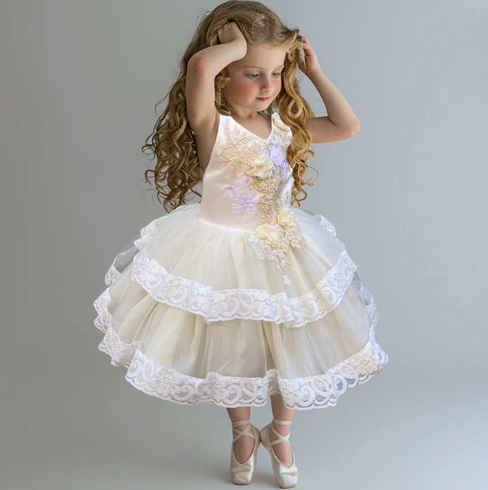 Nova Ivory Lace Floral Dress