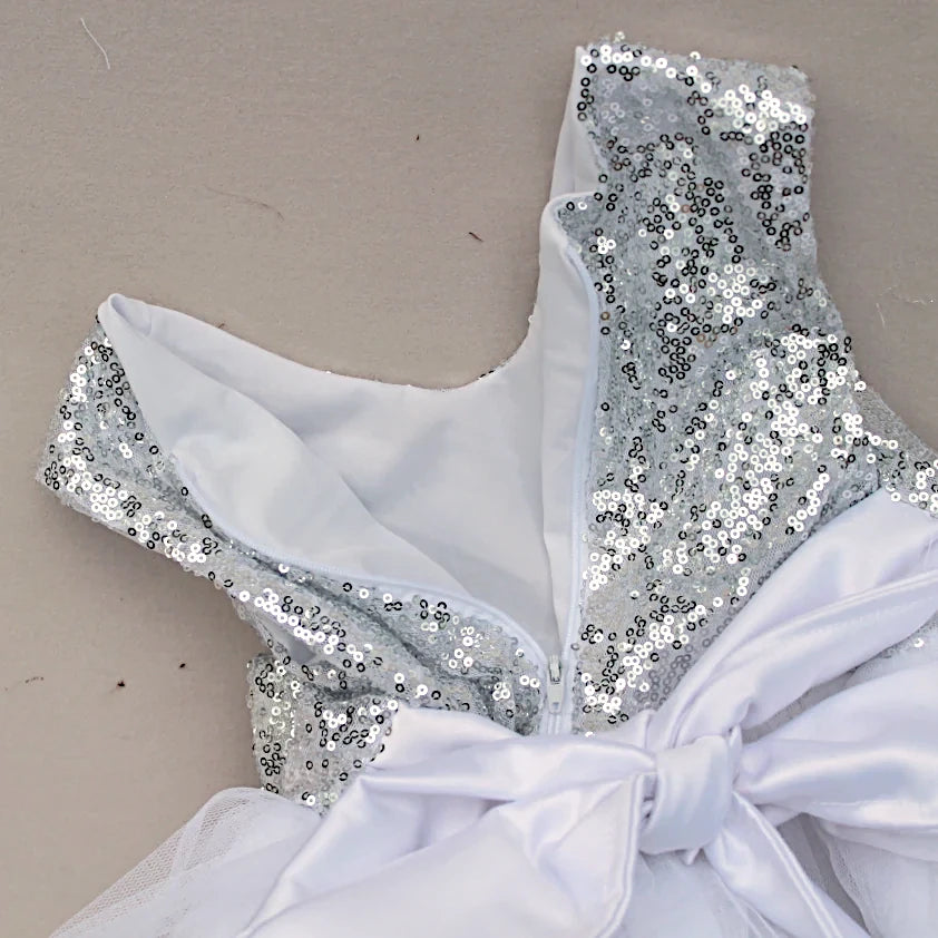 Macy Silver Sequin Tutu Dress