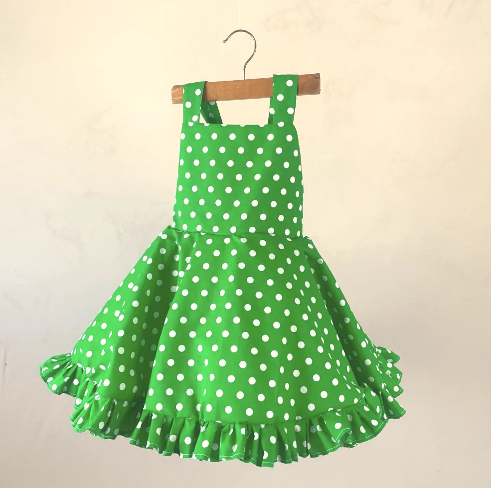 Green Polka Dot Twirl Dress