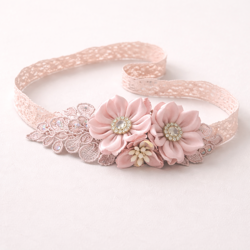 Blush Pink Flower Stretch Headband