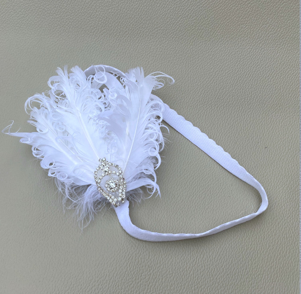 Rhinestone feather headband