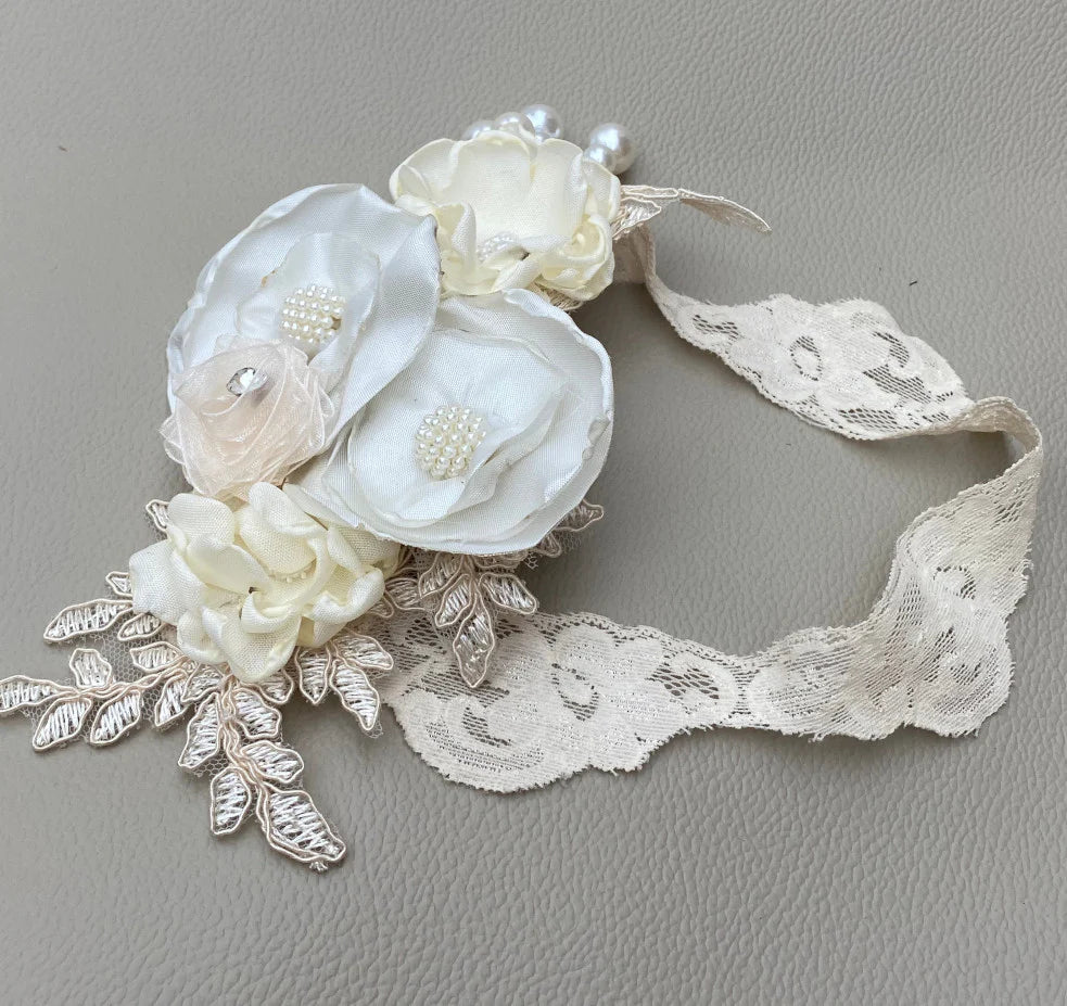 Ivory Lace Floral Headband