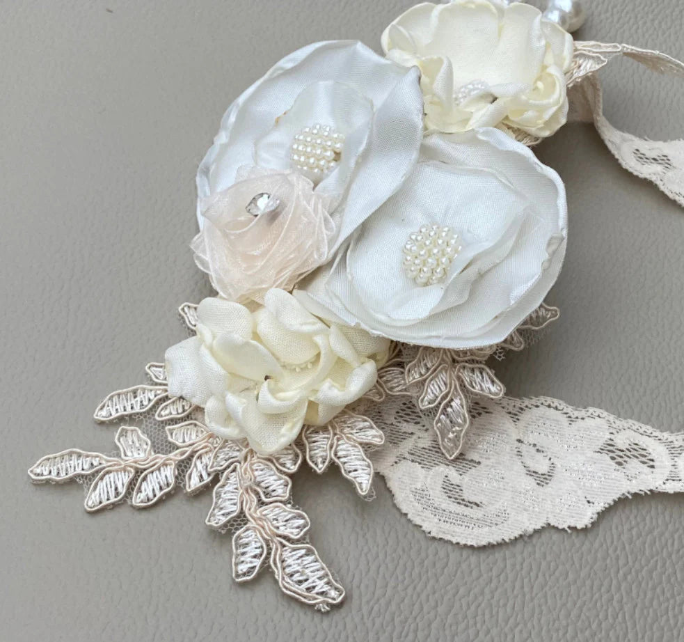 Ivory Lace Floral Headband