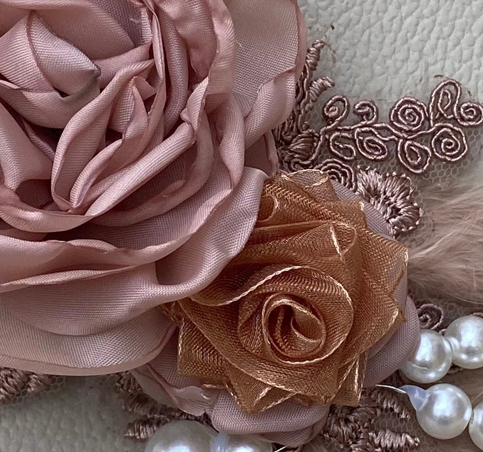 Dusty Pink Floral  Clip