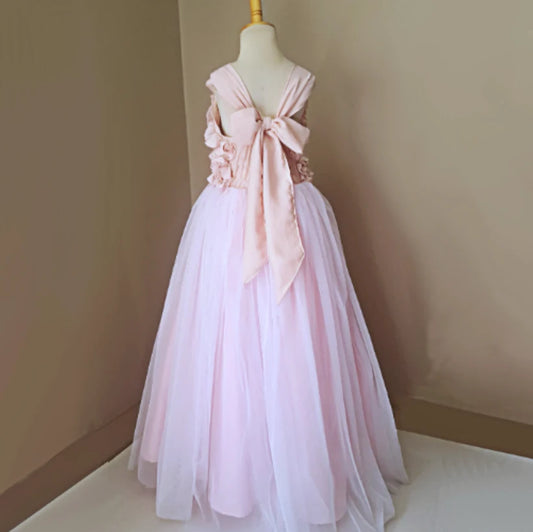 Sia Soft Blush Floral Tulle Dress