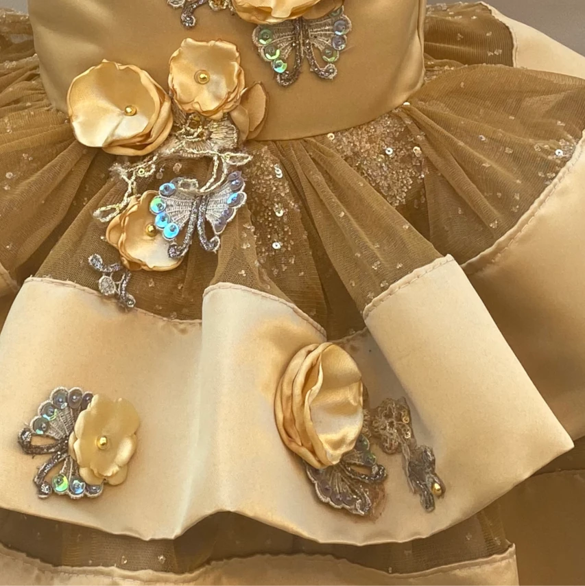 Kali Shimmer Gold Tutu Dress