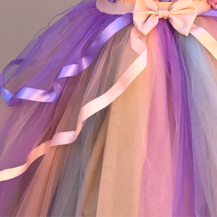 Meredith 3D Flower Pastel Tulle Gown