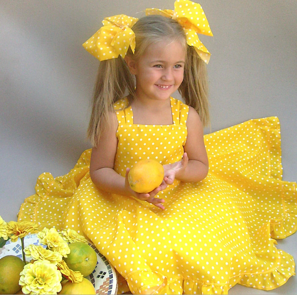 Yellow Polka Dot Twirl Dress