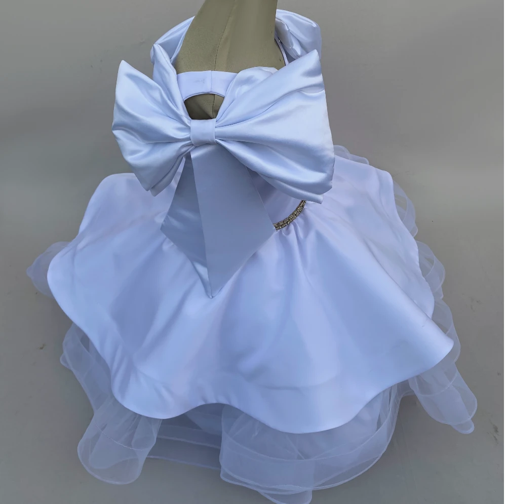 Madison White Satin And Tulle dress