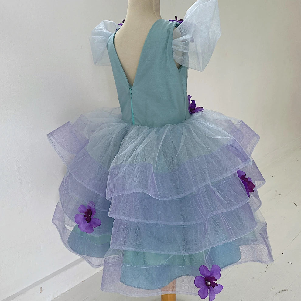 Lillian Blue And Purple Ruffle Tutu Dress