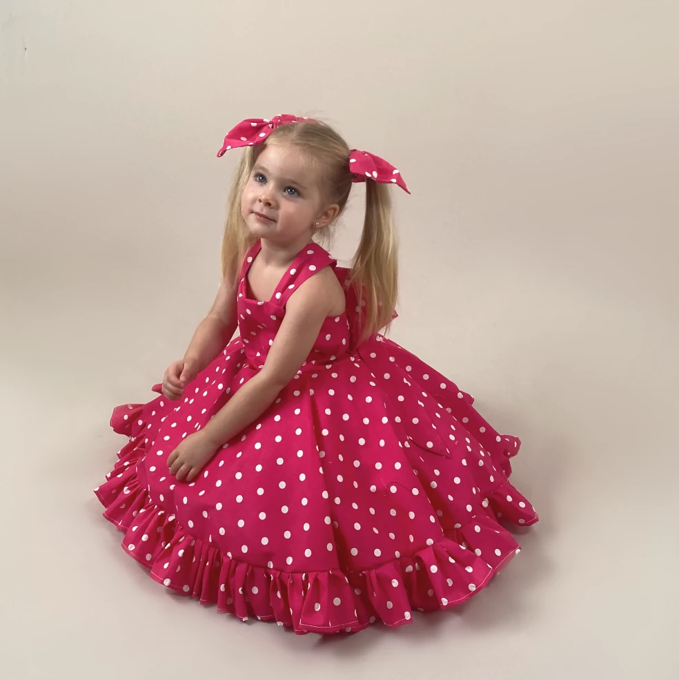 Pink Polka Dot Twirl Dress