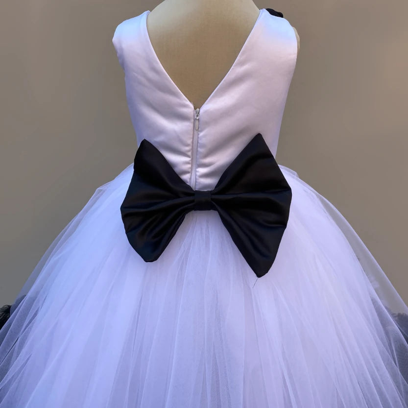 Kendra White And Black Tulle Gown