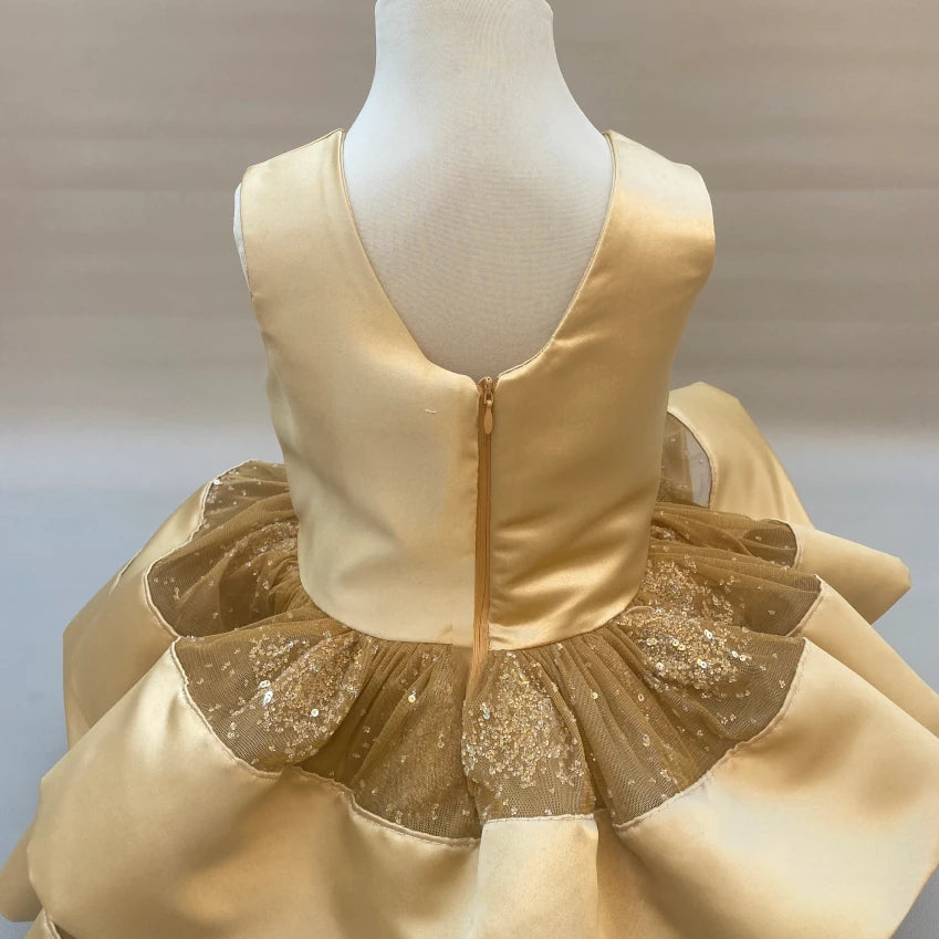 Kali Shimmer Gold Tutu Dress