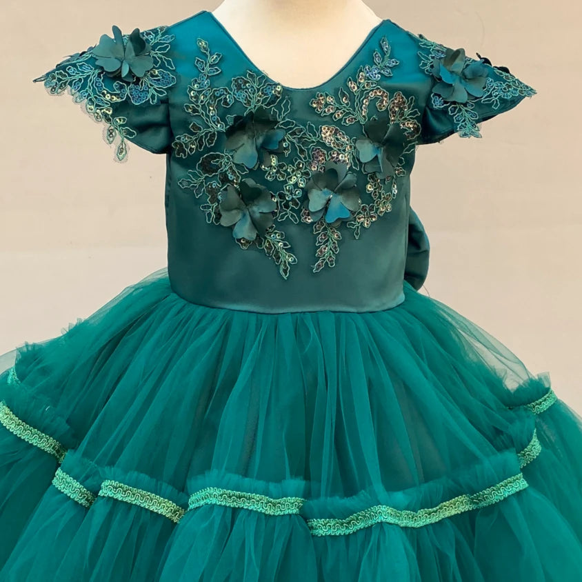 Courtney Forest Green Tulle Dress