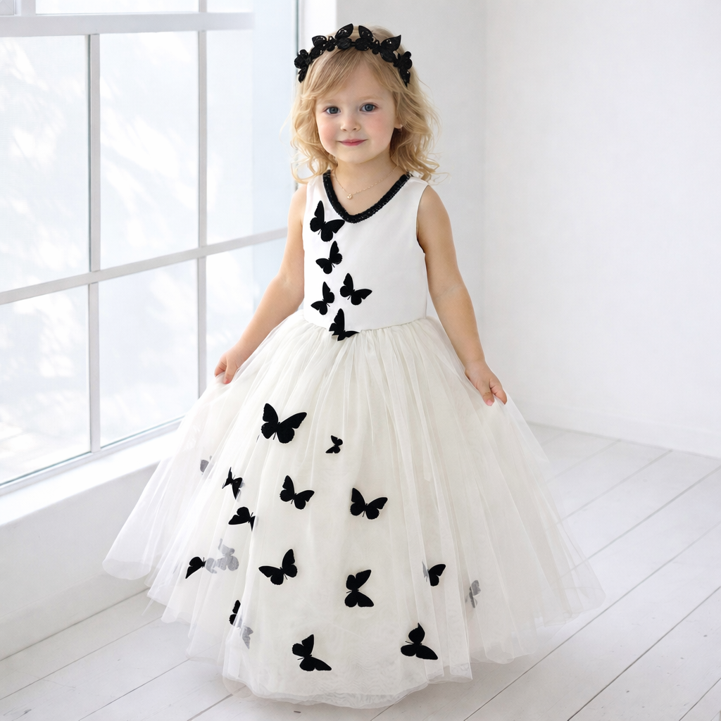 Off-White Luxury Butterfly Gown