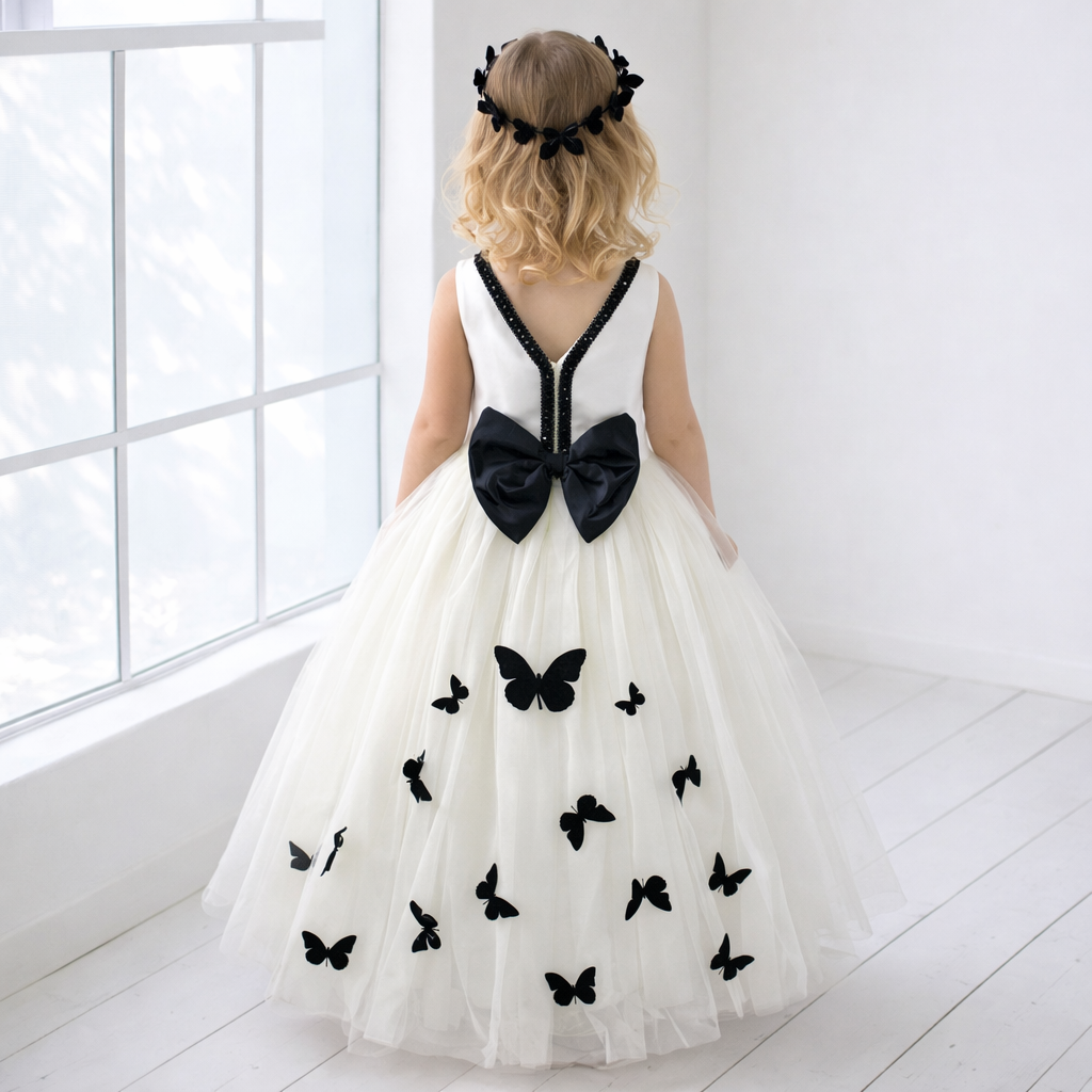 Off-White Luxury Butterfly Gown