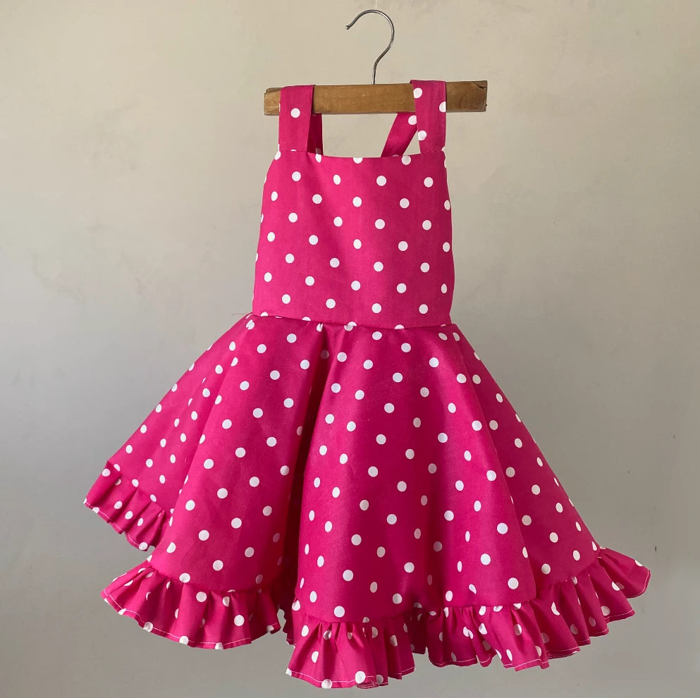 Pink Polka Dot Twirl Dress