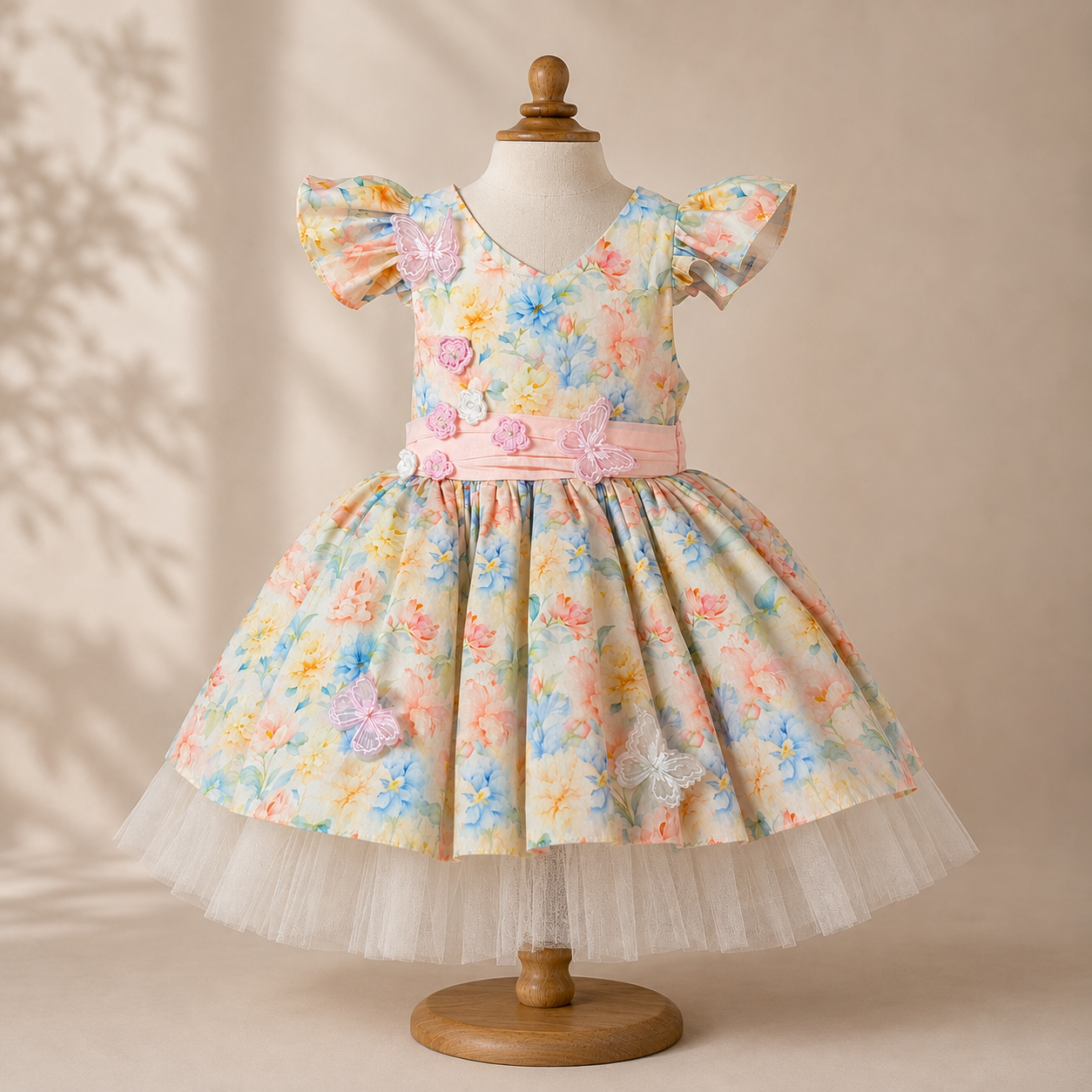 Pastel Floral Flutter Dress