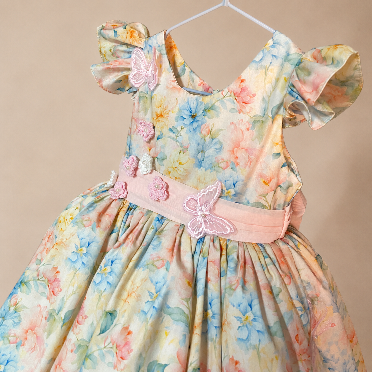 Pastel Floral Flutter Dress