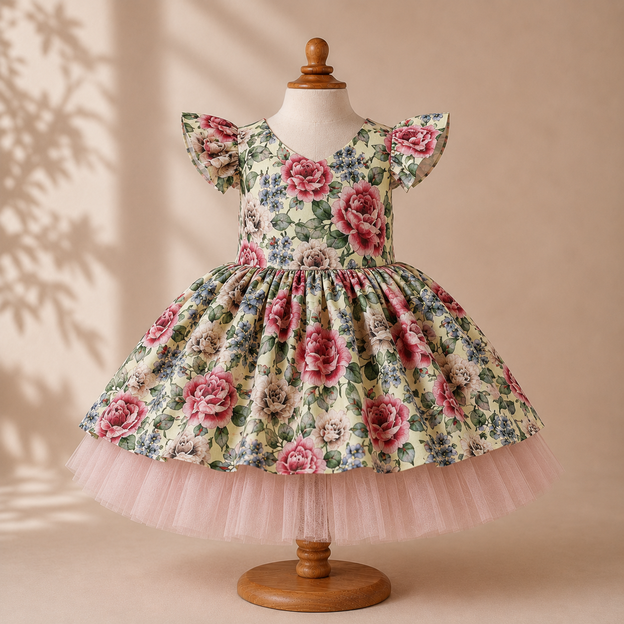 Garden Rose Cotton and Tulle Dress
