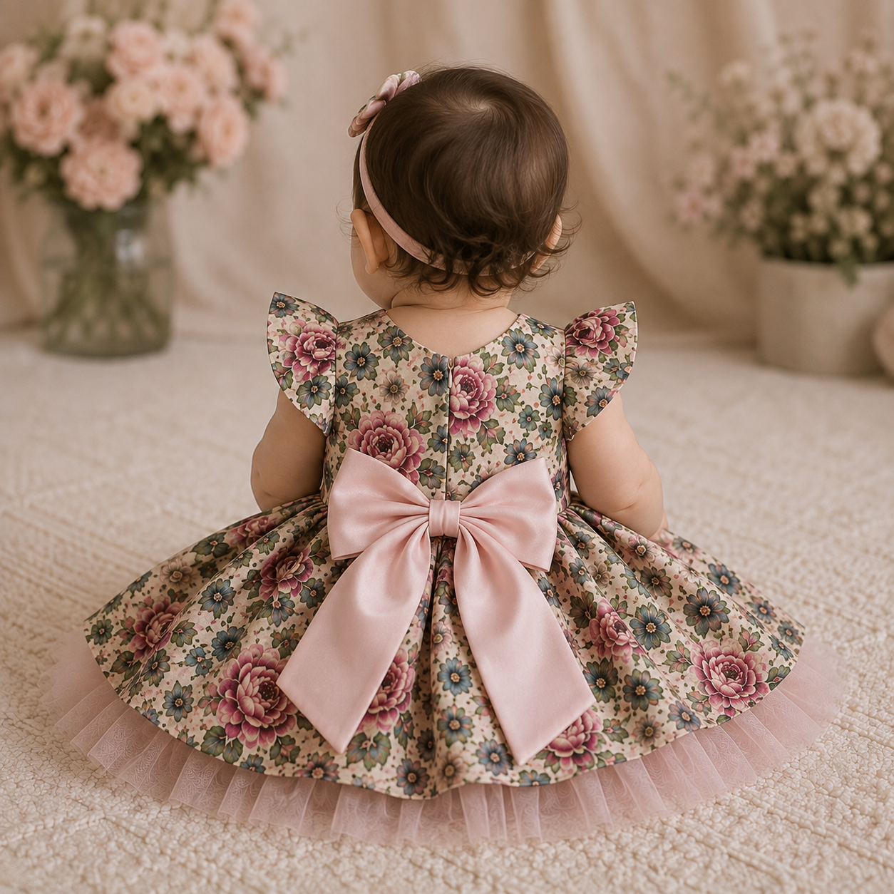 Garden Rose Cotton and Tulle Dress