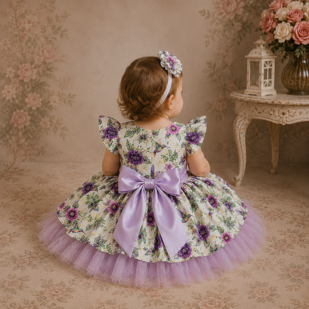 Hummingbird Cotton and Tulle Dress